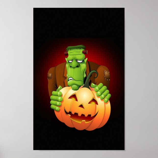 Póster Personalizado Frankenstein con Calabaza (Frente)