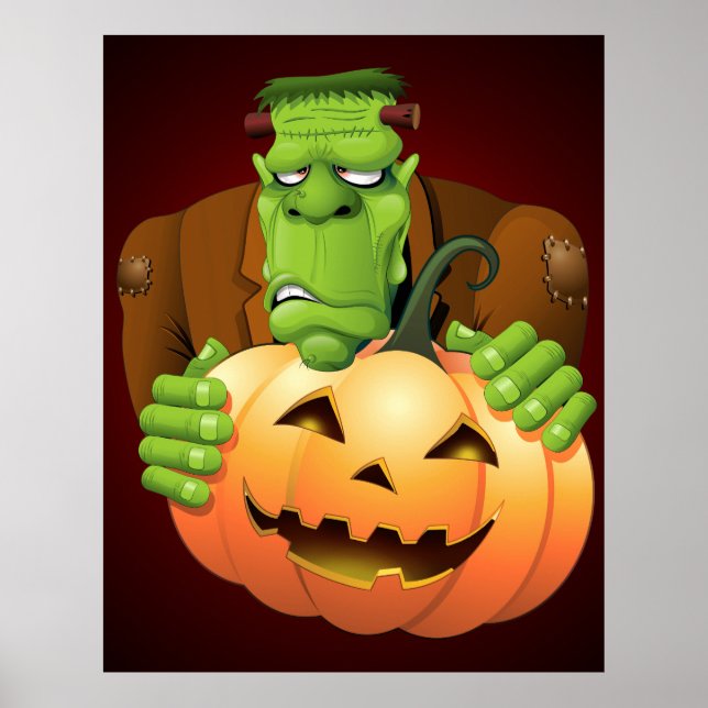 Póster Personalizado Frankenstein con Calabaza (Frente)