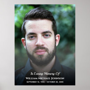 Póster Personalizado funerario Foto Bereavement En La Mem
