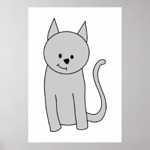 Póster Personalizado Gato Gris.