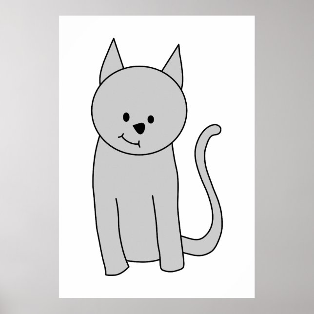 Póster Personalizado Gato Gris. (Frente)