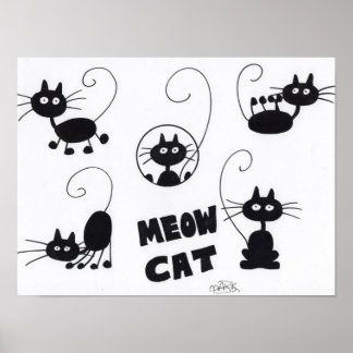 Póster Personalizado Gato negro - poster