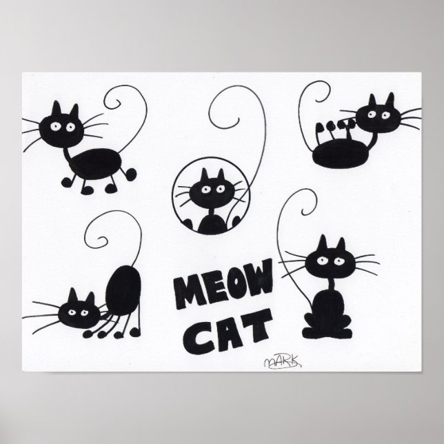 Póster Personalizado Gato negro - poster (Frente)