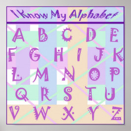 Póster Personalizado Girly Pastel Alphabet Poster