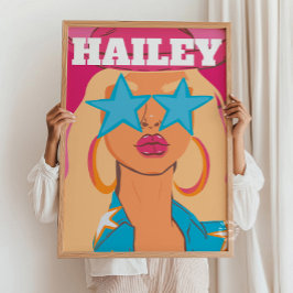 Póster Personalizado Girly Portrait Preppy Dorm Decour Bl