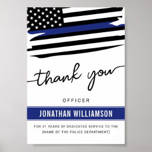 Póster Personalizado Gracias Oficial de Policía Regalo de