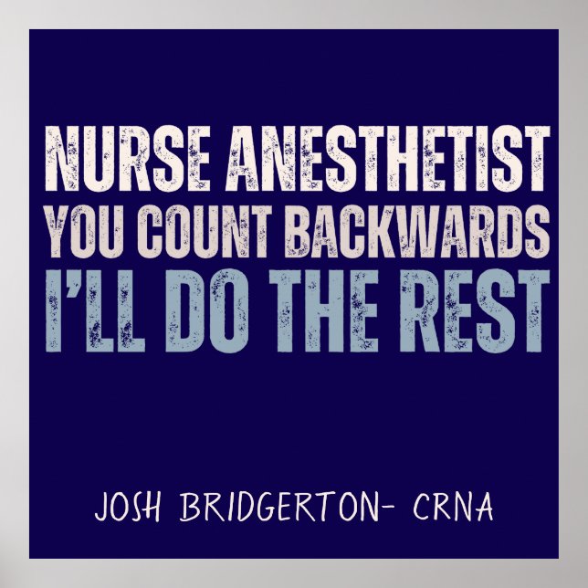 Póster Personalizado Graciosa Enfermera Anestesista Que C (Frente)