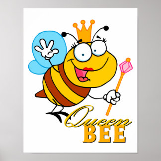 Póster personalizado gracioso abeja reina con texto