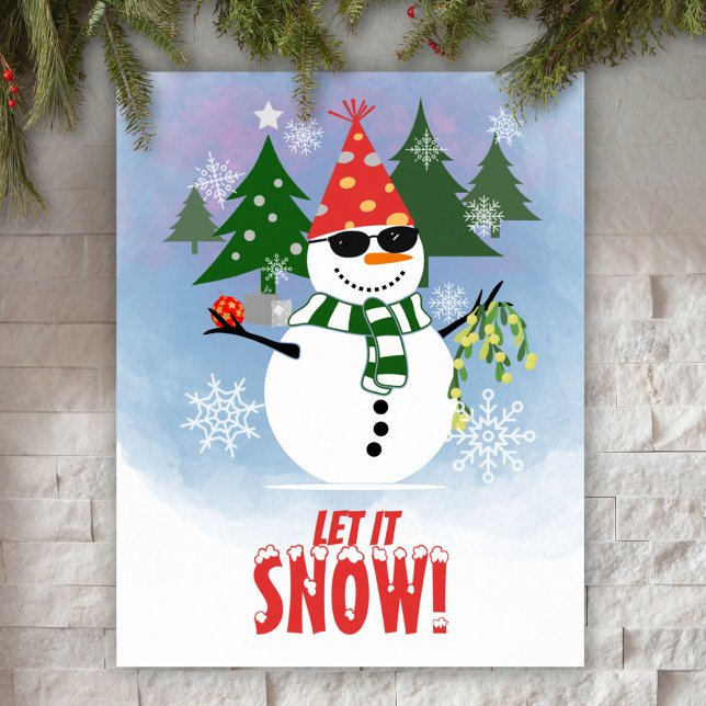 Póster Personalizado Gracioso Fiesta Snowman Árbol de Nav (Subido por el creador)