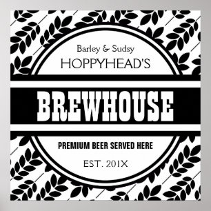 Póster Personalizado gracioso Rótulo de cerveza BREWERY