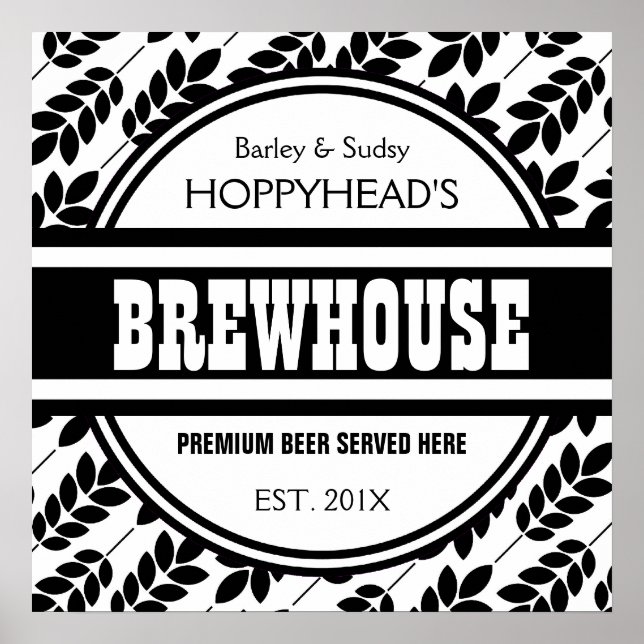 Póster Personalizado gracioso Rótulo de cerveza BREWERY (Frente)