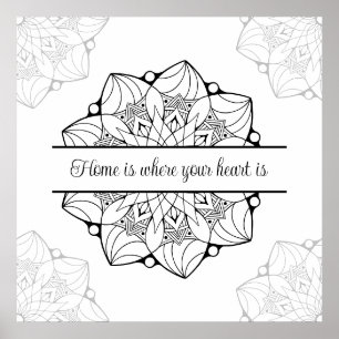 Póster Personalizado Gran Mandala Poster de Colores para 