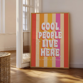 Póster Personalizado "Guay People Live Here" retro de mod