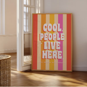 Póster Personalizado "Guay People Live Here" retro de mod