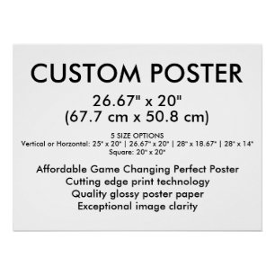 Póster personalizado horizontal brillante de 26" x