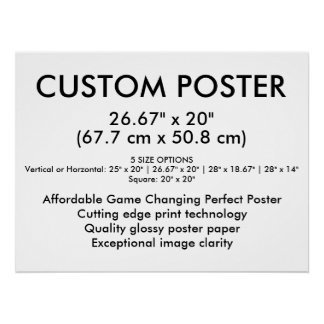 Póster personalizado horizontal brillante de 26" x