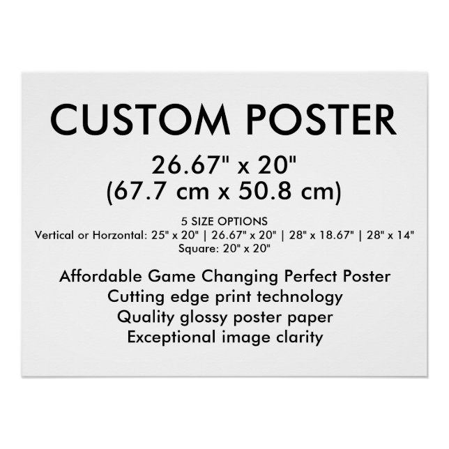 Póster personalizado horizontal brillante de 26" x (Anverso)