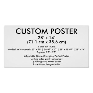 Póster personalizado horizontal brillante de 28" x