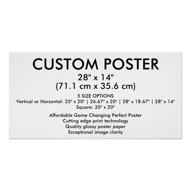 Póster personalizado horizontal brillante de 28" x (Anverso)