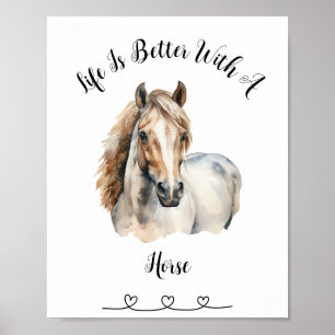 Póster Personalizado Horse Watercolor Wall Art Poster