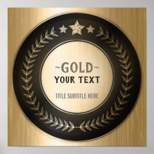 Póster PERSONALIZADO IMPRIMIR DIY MEDAL Gold #1 Campeón E