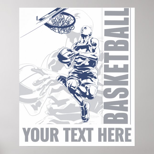 Póster Personalizado jugador de baloncesto de texto (Frente)