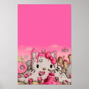Póster Personalizado Kitty Ice Cream Poster