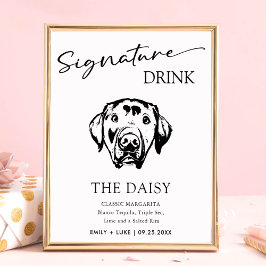 Póster Personalizado Labrador Perro Boda Firma Bebida Rót