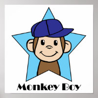 Personalizado lindo Clip Art Happy Monkey en Star