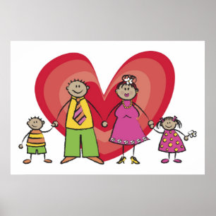 Póster Personalizado lindo diversión feliz corazón de amo