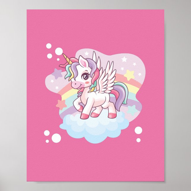 Póster Personalizado lindo unicornio. (Frente)