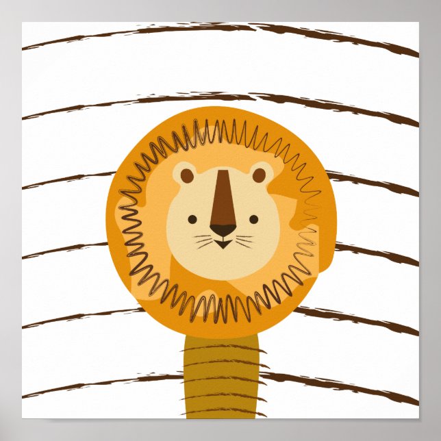 Póster Personalizado Lion Cute Niños Bebé (Frente)
