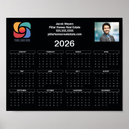 Póster Personalizado logotipo de negocios 2026 Calendario