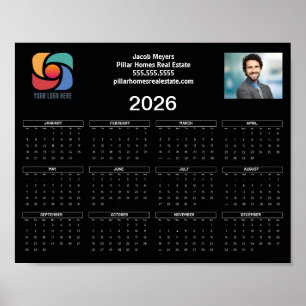 Póster Personalizado logotipo de negocios 2026 Calendario