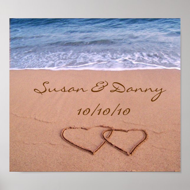 Póster Personalizado Love on the Beach Poster (Frente)