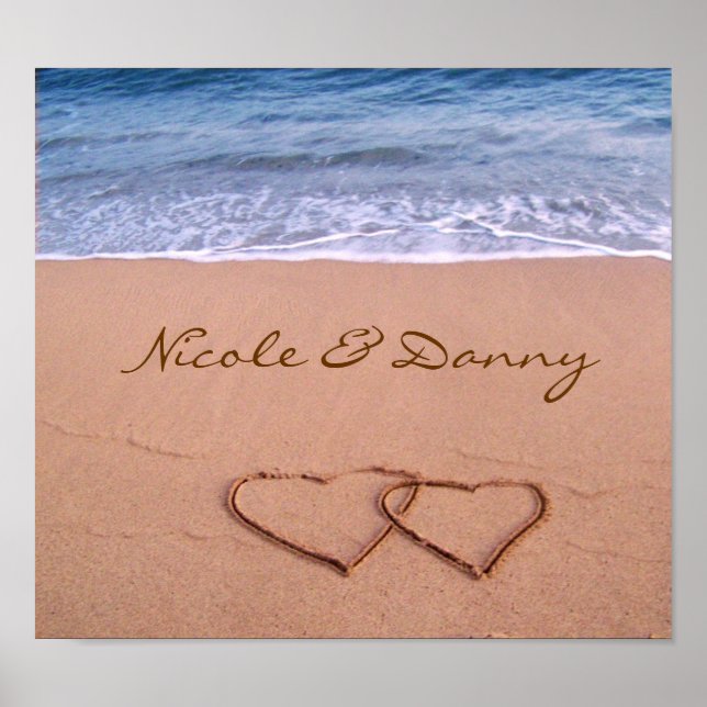 Póster Personalizado Love on the Beach Poster (Frente)