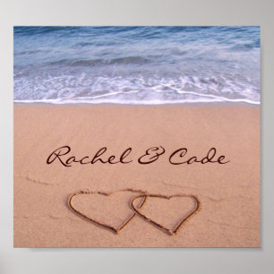 Póster Personalizado Love on the Beach Poster