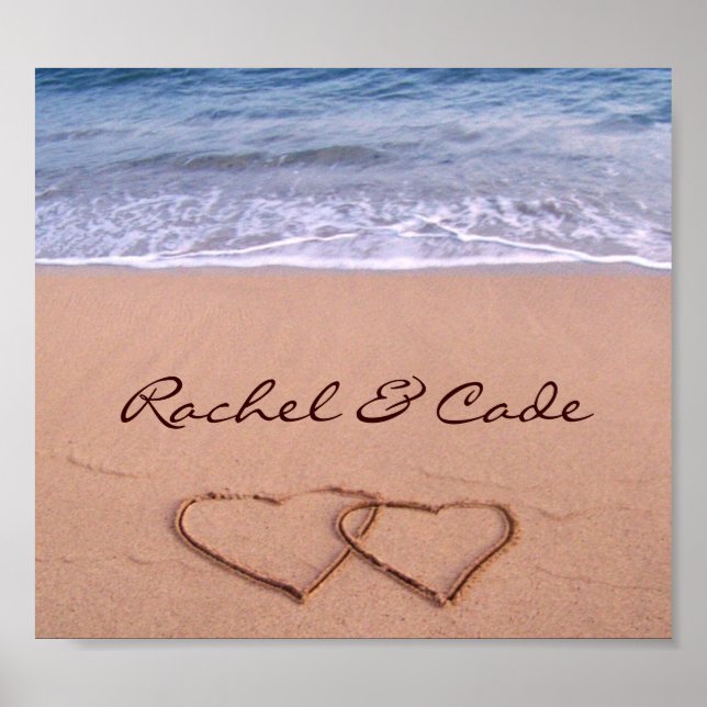 Póster Personalizado Love on the Beach Poster (Frente)