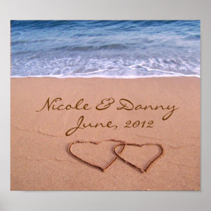 Póster Personalizado Love on the Beach Poster con cita