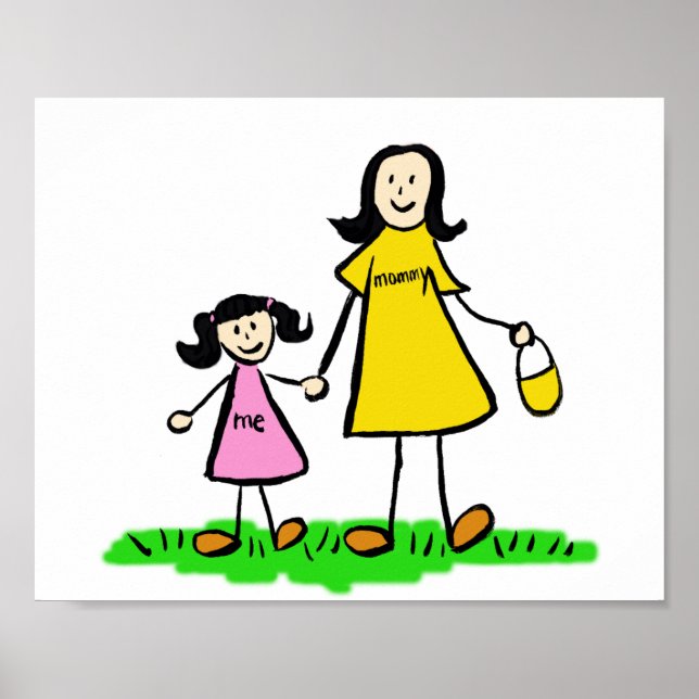 Póster Personalizado madre e hija Poster de carácter fami (Frente)
