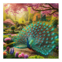 Personalizado Majestic Peacock Wall Poster