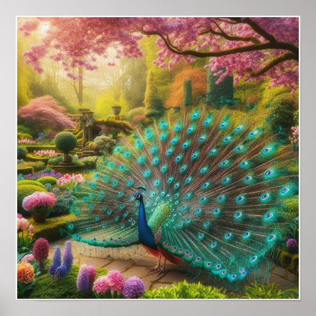 Póster Personalizado Majestic Peacock Wall Poster (Frente)