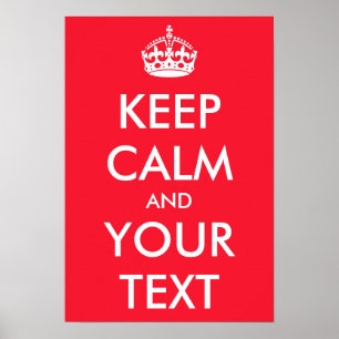 Póster Personalizado MANTENER CALMA Poster Su texto e ima
