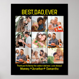 Póster Personalizado Mejor Papá Nunca Padres Día 9 Collag
