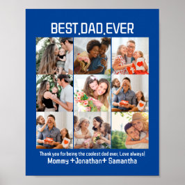 Póster Personalizado Mejor Papá Nunca Padres Día 9 Collag