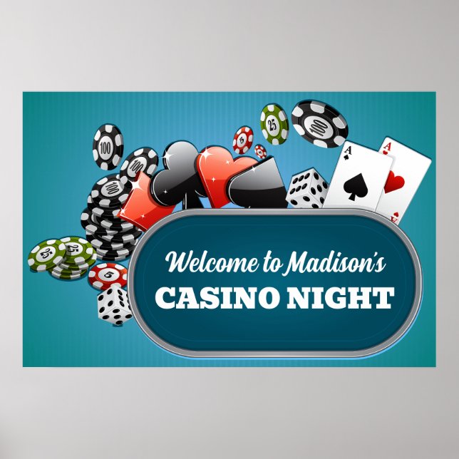 Póster Personalizado Mensajes de texto Casino / Poker (Frente)