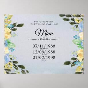 Póster Personalizado Mi Mayor Bendición Llamarme Mamá Pos