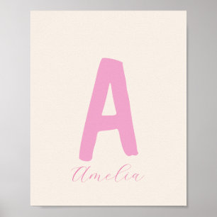 Póster Personalizado minimalista huella inicial de bebé