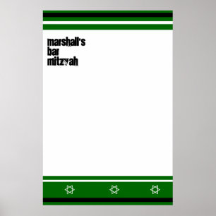 Póster Personalizado mitzvah del bar Marshall