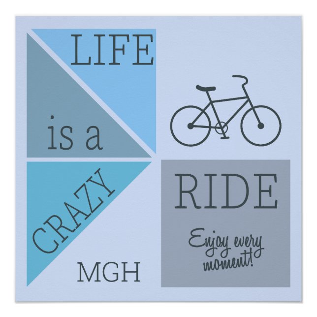 Póster Personalizado Monograma La vida es un viaje loco (Anverso)